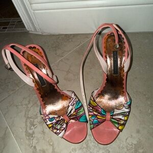 Marc Jacobs size 8 multicolored pink heels